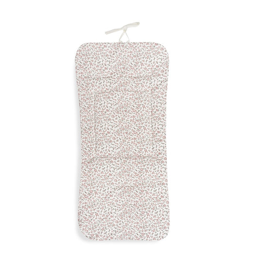 Colchoneta reversible Vichy+Flores Rosa